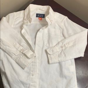 Children’s Place White Cotton Button Up Shirt 3T